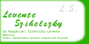 levente szihelszky business card